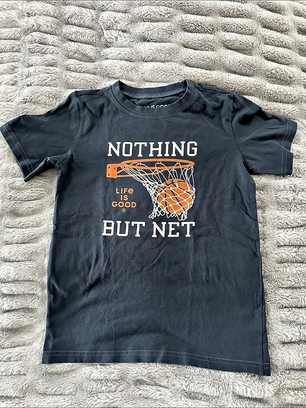 Life Is Good Kids Nothing But Net Short Sleeve Crusher Tee Graphic Basketball